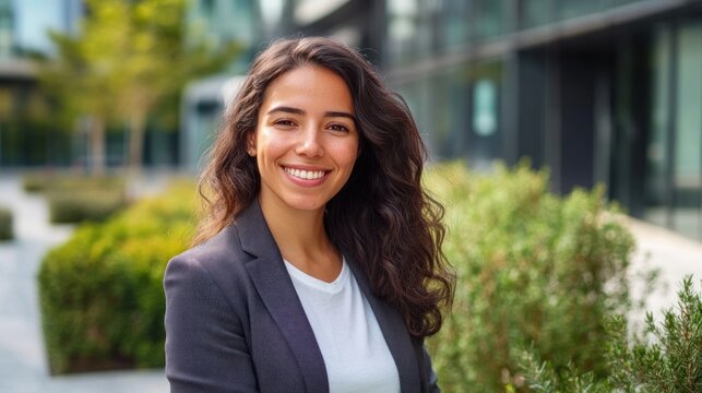 Smiling Woman in a Business Suit
