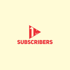 1M SUBSCRIBERS vector logo