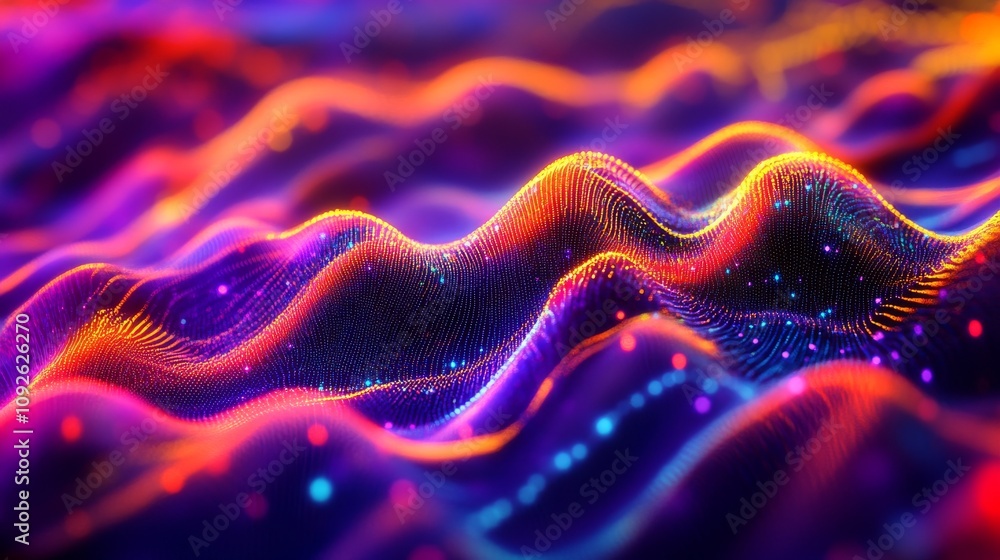 Poster abstract colorful digital wave pattern design