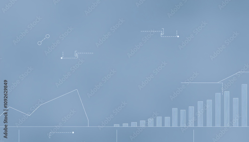 Poster a refined business-themed wallpaper with faint line charts and subtle bar graphs in soft gray and na