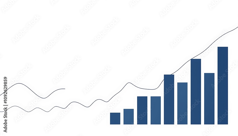 Poster a refined business-themed wallpaper with faint line charts and subtle bar graphs in soft gray and na