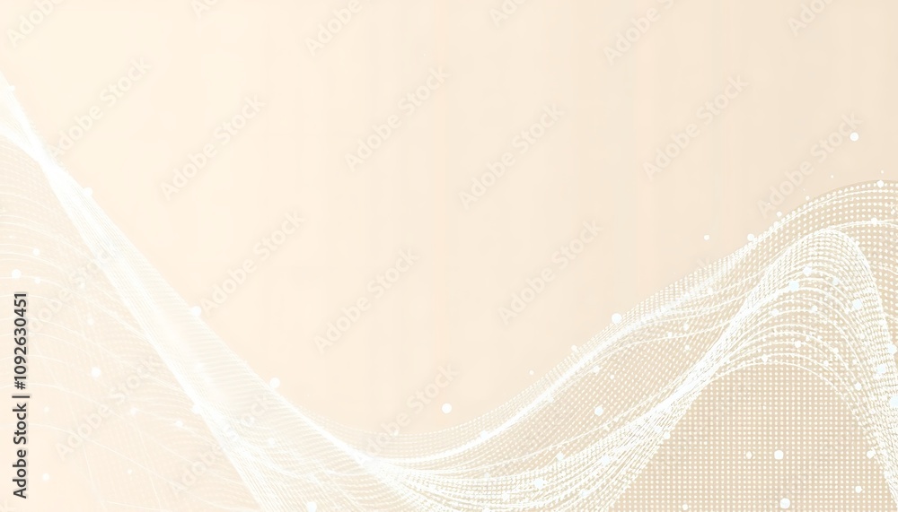 Poster a calming wallpaper with fine digital grids and soft pulsating dots, arranged to mimic data flow in 
