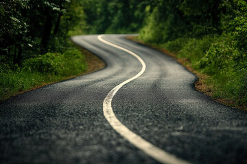 Fototapeta premium Winding road with clear direction, symbolizing a well-planned strategy