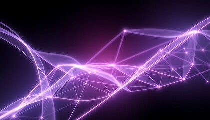 Fototapeta premium A minimalist tech wallpaper with ethereal neon lines, forming a soft mesh network on a dark background, emitting a quiet glow.
