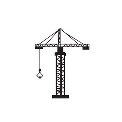 Tower crane In cartoon, hand-drawn flat style. image for social media, websites and UI. Isolated 2D vector design in logo, icon, sketch style, simple line vector, single color. AI Generative Art.