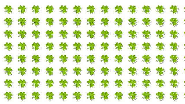 Saint Patrick's Day animated background illustration with shamrock pattern animation