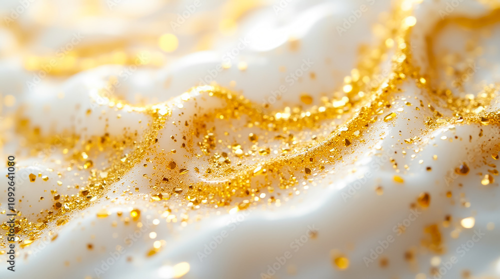 Poster small triangular and polygonal gold facets create a shimmering, textured surface with dynamic patter