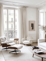 Elegant Parisian Apartment Living Room Design