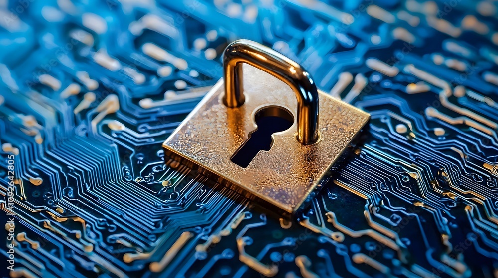 Poster Securing data with encryption digital realm technology concept cybersecurity environment close-up viewpoint information protection