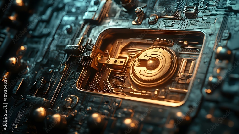 Leinwandbilder Exploring advanced technology digital circuitry abstract art futuristic setting close-up view innovation concept