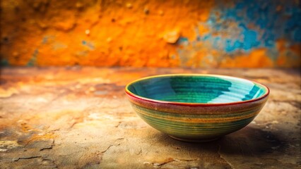 Simple Bowl on Pale Textured Surface - Documentary Photography AI Art