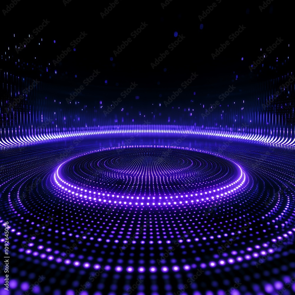 Aufkleber abstract background featuring vibrant purple light patterns and dots creating a dynamic energy effec