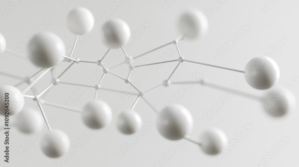 Aufkleber abstract representation of molecular structures in a minimalist style.