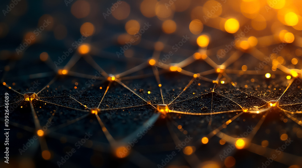 Poster detailed sight of numerous small triangular and polygon facets reflecting light, creating a vibrant 