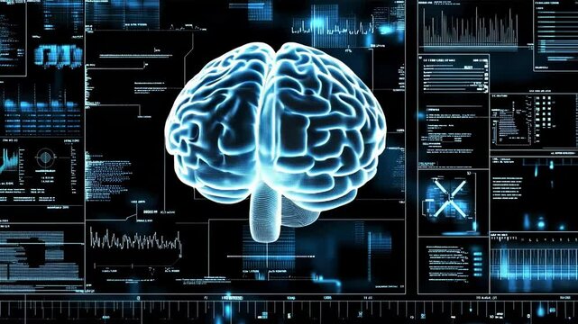 Futuristic Brain Data Analysis Concept