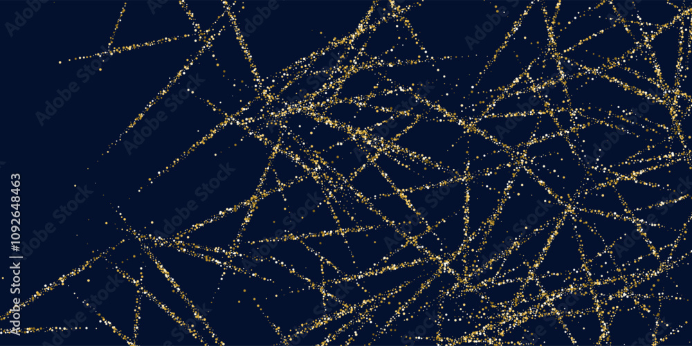 Aufkleber bright vector illustration of magic sparkling shiny particles and lines on dark background. vector i