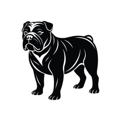 Artistic Bulldog Silhouette Outline