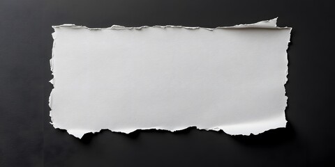 Ripped White Paper on Black Background