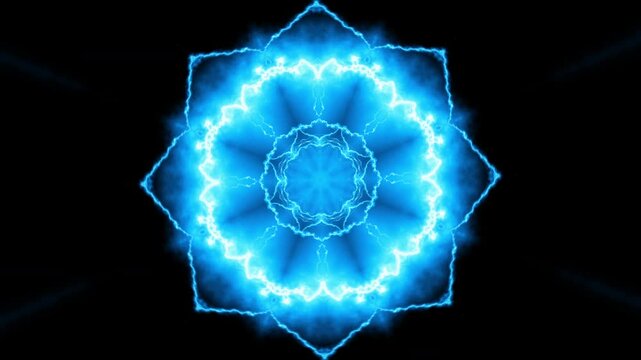 A sacred 3D kaleidoscopic mandala with abstract, trippy art and psychedelic trance visuals, energizing the third eye and chakras in