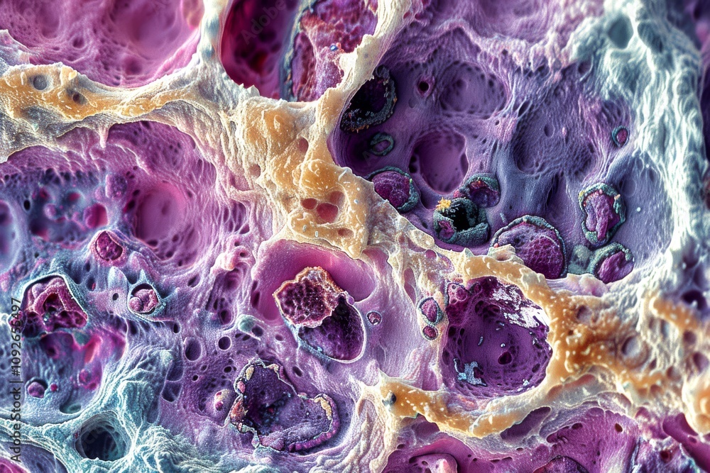 Poster skin biopsy sample: a microscopic view of a skin biopsy sample, demonstrating the architecture and h