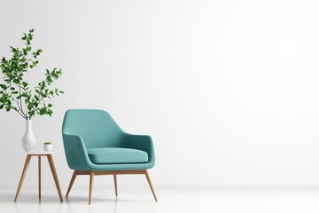 Fototapeta premium Modern chair on white texture.