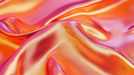 Obraz premium holographic gradient background, vibrant oranges and magentas, smooth flow, metallic shine, digital art, trendy aesthetic, glowing look