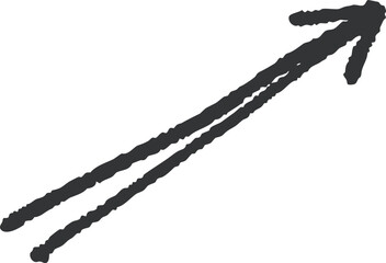 シンプルな手書きの矢印のアイコンイラスト