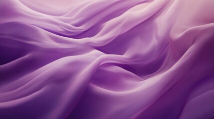 Fototapeta premium Abstract waves of smooth purple fabric, flowing motion, high detail, silky texture, luxurious and elegant background.