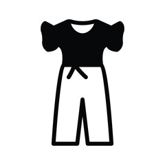 Simple jumpsuit icon for casual or workwear representation