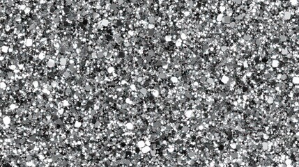 A shimmering surface of silver glitter, creating a sparkling and eye-catching effect.
