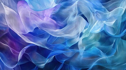 Fototapeta premium Abstract flowing lines in blue and purple hues; representing fluidity, innovation, and modern digital art.
