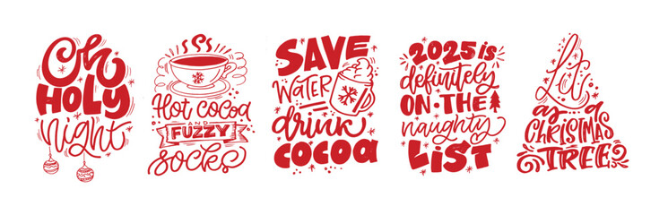 100% vector hand drawn doodle file. Trendy hand drawn lettering quote about winter holidays. Lettering for t-shirt design, mug print, bag print, clothes fashion. 