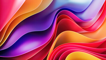Colorful 3D abstract illustration with vibrant layered waves