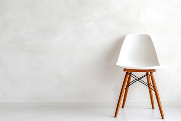 Modern chair on white texture