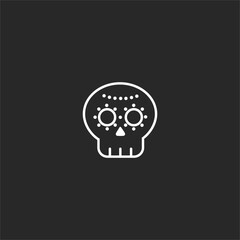 SKULL sign symbol line art tattoo 