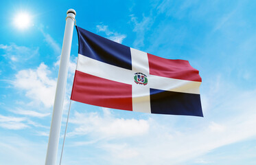 Dominican Republic Flag Photo, High-Quality Image of Dominican Republic Flag. Waving Dominican Republic Flag