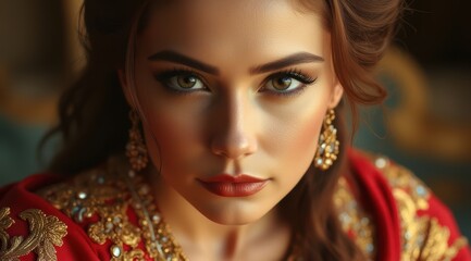 Elegant woman in traditional attire portrait