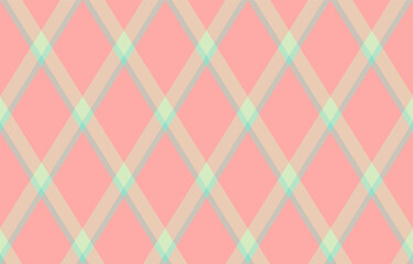 Fototapeta premium Argyle pattern of geometric rhombus. Harlequin check wallpaper design. Classic diamond shaped textile material for web background, print fabric clothing, sweater, wrapping paper, gift card, invitation