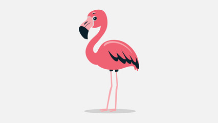 Colorful Flamingo Illustration Standing Gracefully On One Leg 