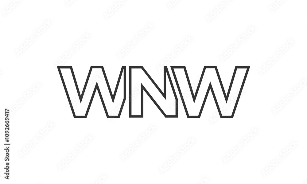 Fototapete wnw logo design template with strong and modern bold text. initial based vector logotype featuring s