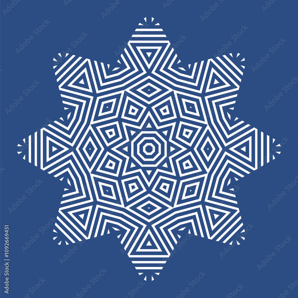 Poster an abstract geometric shape similar to a snowflake. decorative vector element for graphic design.
