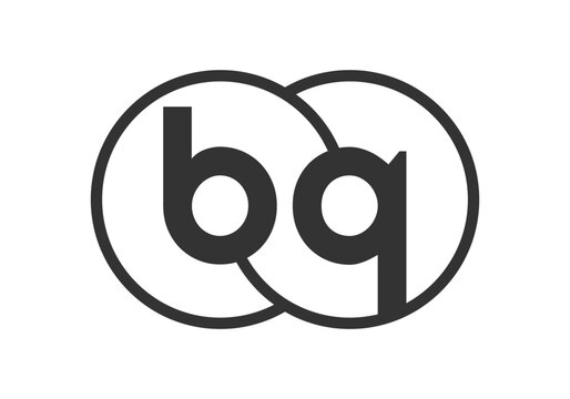 recommend clip art: BQ business company emblem with outline rounds and letters b q. Logo template of two merged circles for brand identity, logotype. Vector Infinity symbol