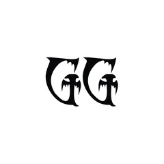 GG monogram logo design letter text name symbol monochrome logotype alphabet character simple logo