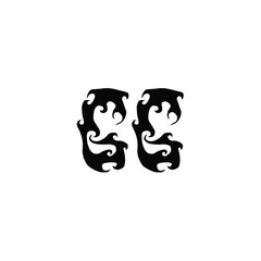 GG monogram logo design letter text name symbol monochrome logotype alphabet character simple logo