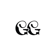 Fototapeta premium GG monogram logo design letter text name symbol monochrome logotype alphabet character simple logo
