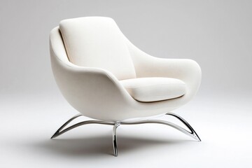 Modern chair on white texture