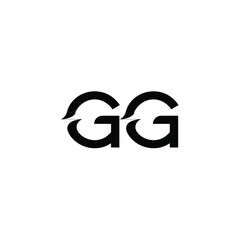 GG monogram logo design letter text name symbol monochrome logotype alphabet character simple logo