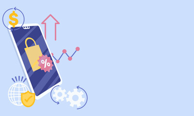 Online Shopping Growth and Security Concept