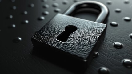 A padlock icon in the center, representing security or data protection.