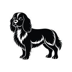 Stylized Cavalier King Charles Spaniel Silhouette Vector Drawing